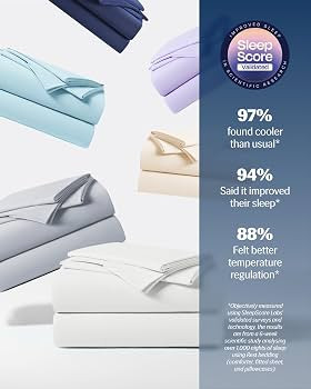REST\u00ae Evercool\u00ae+ Cooling Sheet Set, King Size, Arctic White, Breathable Bed Sheets for ... | Amazon (US)