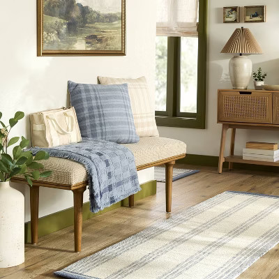 Upholstered Bench Flax - Hearth & Hand™ with Magnolia Furniture | Target