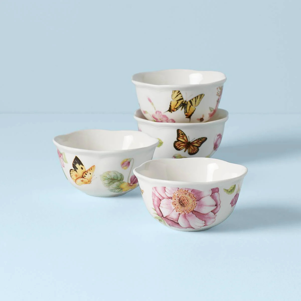 Butterfly Meadow Bloom 4-Piece Dessert Bowl Set | Lenox