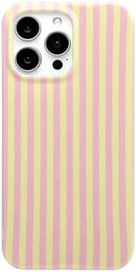 Pink and Yellow Striped Phone Case for iPhone 15 Pro Max,Cute Aesthetic Retro Vertical Line Strip... | Amazon (US)