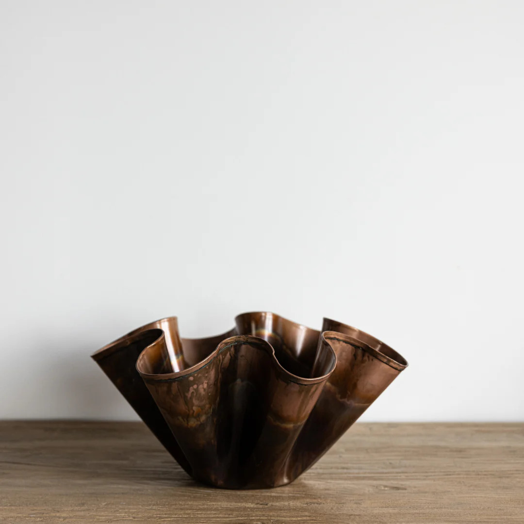 Decorative Metal Ruffled Bowl | By Luxe B Co. | luxe bCO