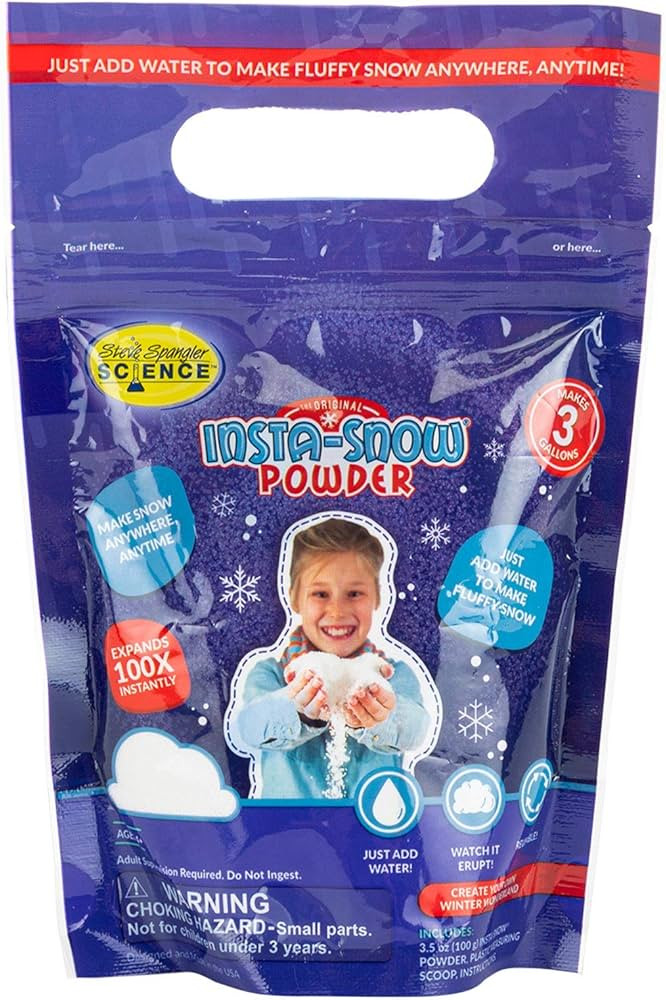 Steve Spangler Science-855500 Insta-Snow Powder,3.5 oz–Fun Science Kits for Kids, Simple and Sa... | Amazon (US)