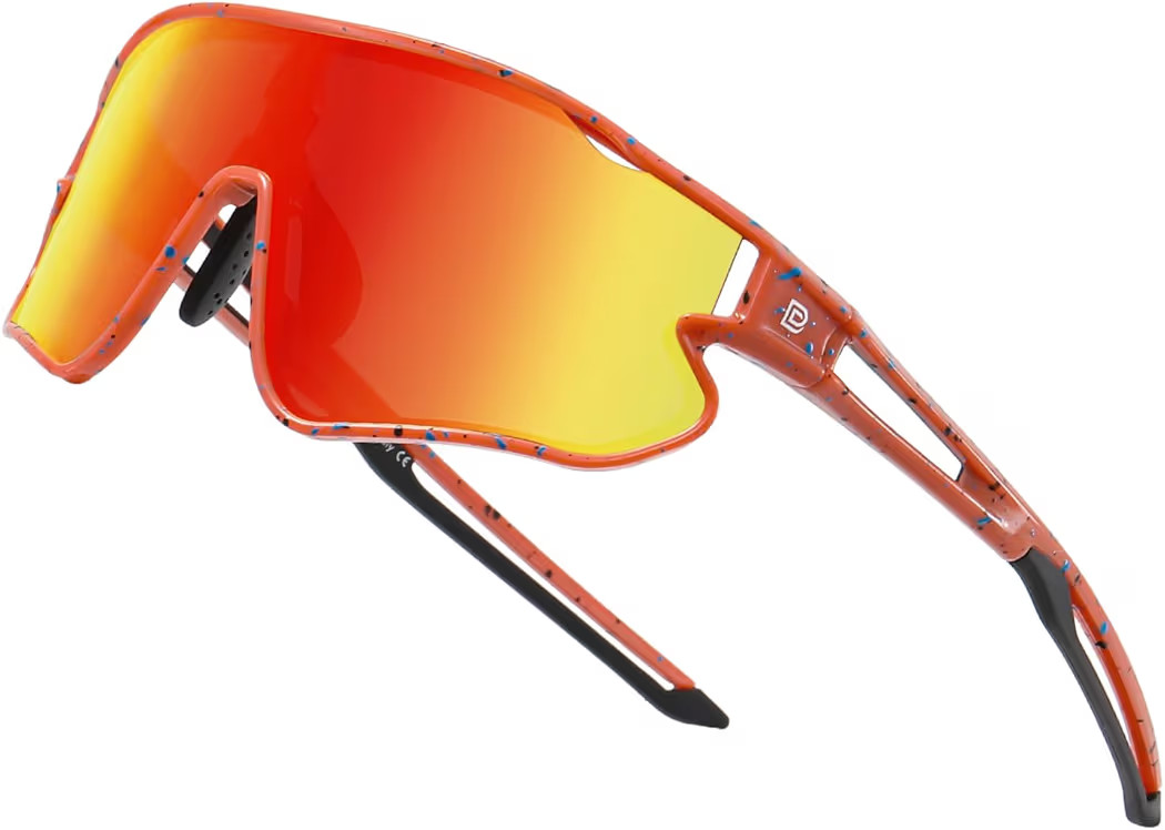 Orange Frame Black Temple Revo Orange Lens | Amazon (US)