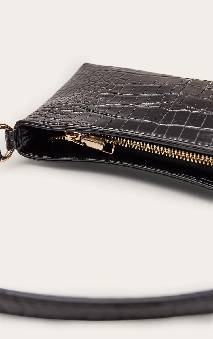 Black PU Shoulder Bag | PrettyLittleThing UK