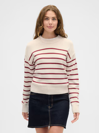 Relaxed Cropped Crewneck Sweater | Gap Factory