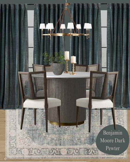 dark teal moody dining room - Arhaus style 

#LTKhome