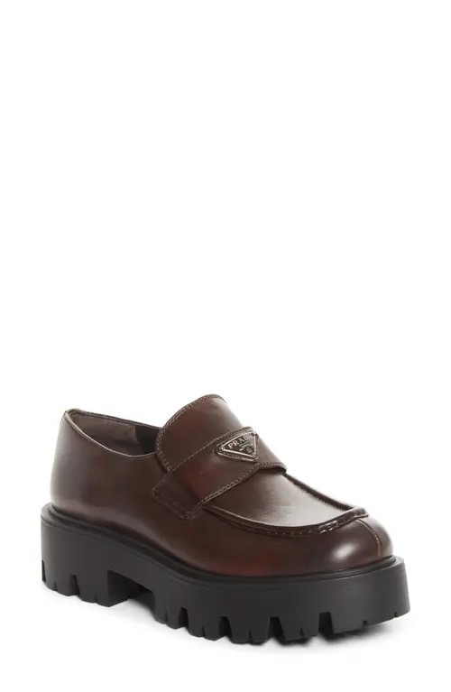 Prada Lug Sole Loafer in Teak at Nordstrom, Size 40.5 | Nordstrom