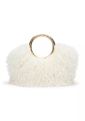 Bkova Mongolian Faux Fur Ring Handle Satchel Bag | Belk