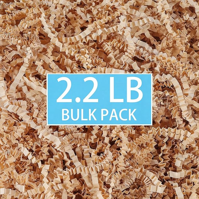 2.2 LB Kraft Shredded Paper for Gift Baskets, Effective Crinkle Paper and Basket Filler, Ideal fo... | Amazon (US)