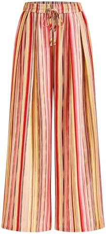 PRETTYGARDEN Womens Pants Elastic Waist Floral Lightweight Palazzo Pants for Women Casual Lounge ... | Amazon (US)