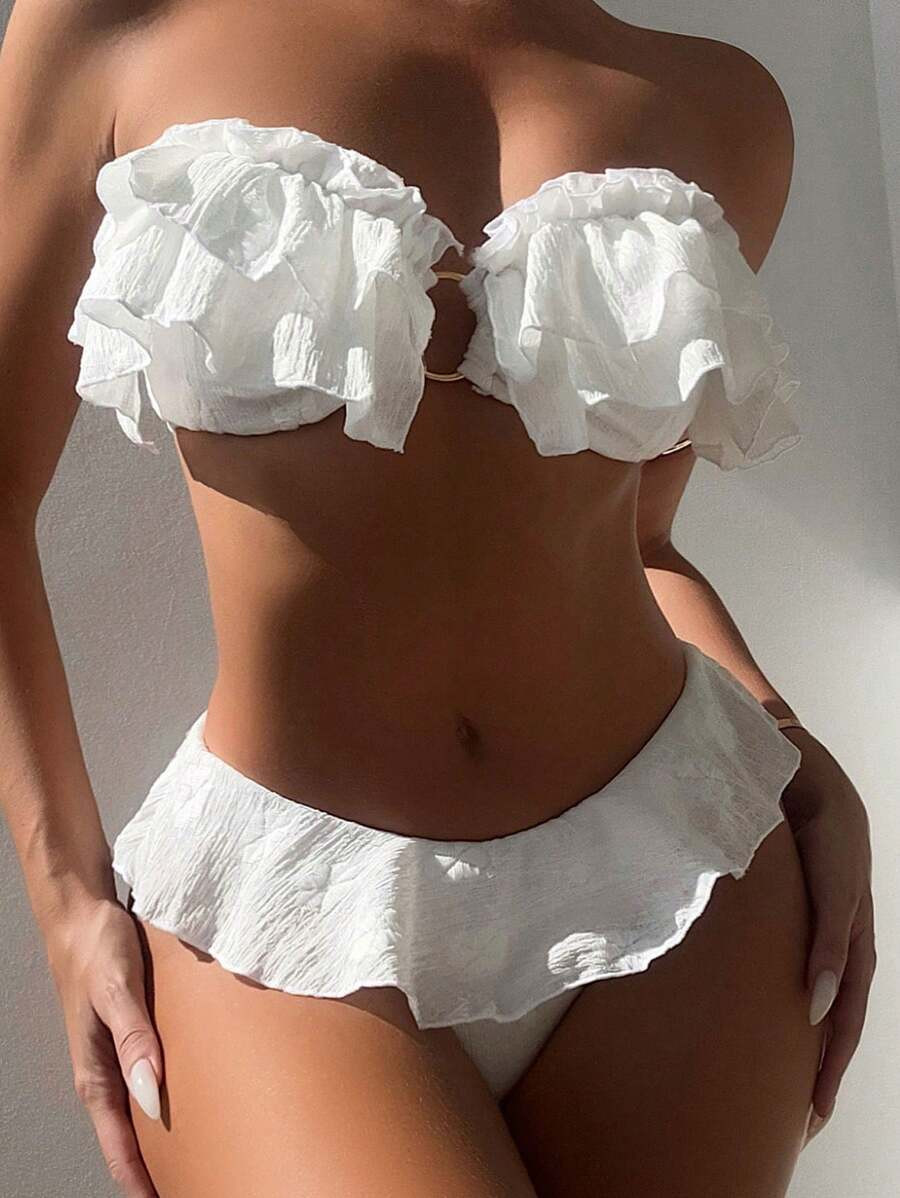 Home/Women Apparel/Women Clothing/Women Beachwear/Women Bikini Sets/SHEIN Swim Summer Beach Women... | SHEIN