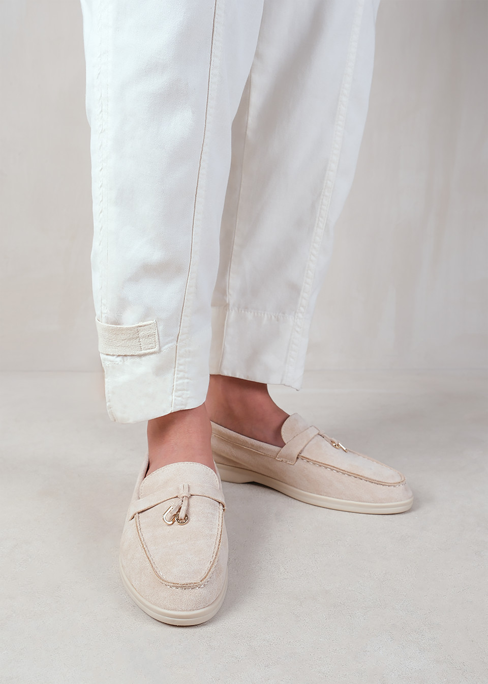 Where's That From Beige Suede Pegasus Slip On Trim Loafers | Matalan (UK)
