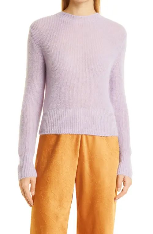 Vince Ribbed Ribbed Featherweight Mohair & Merino Wool Blend Sweater in Violetta/Dk Lilac at Nordstr | Nordstrom