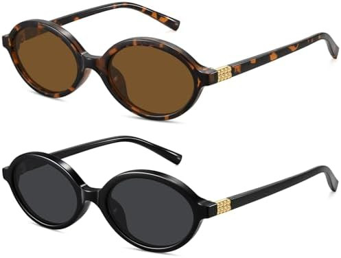 WOWSUN Retro Oval Sunglasses Womens Trendy Sun Glasses Sunnies UV400 Protection | Amazon (US)