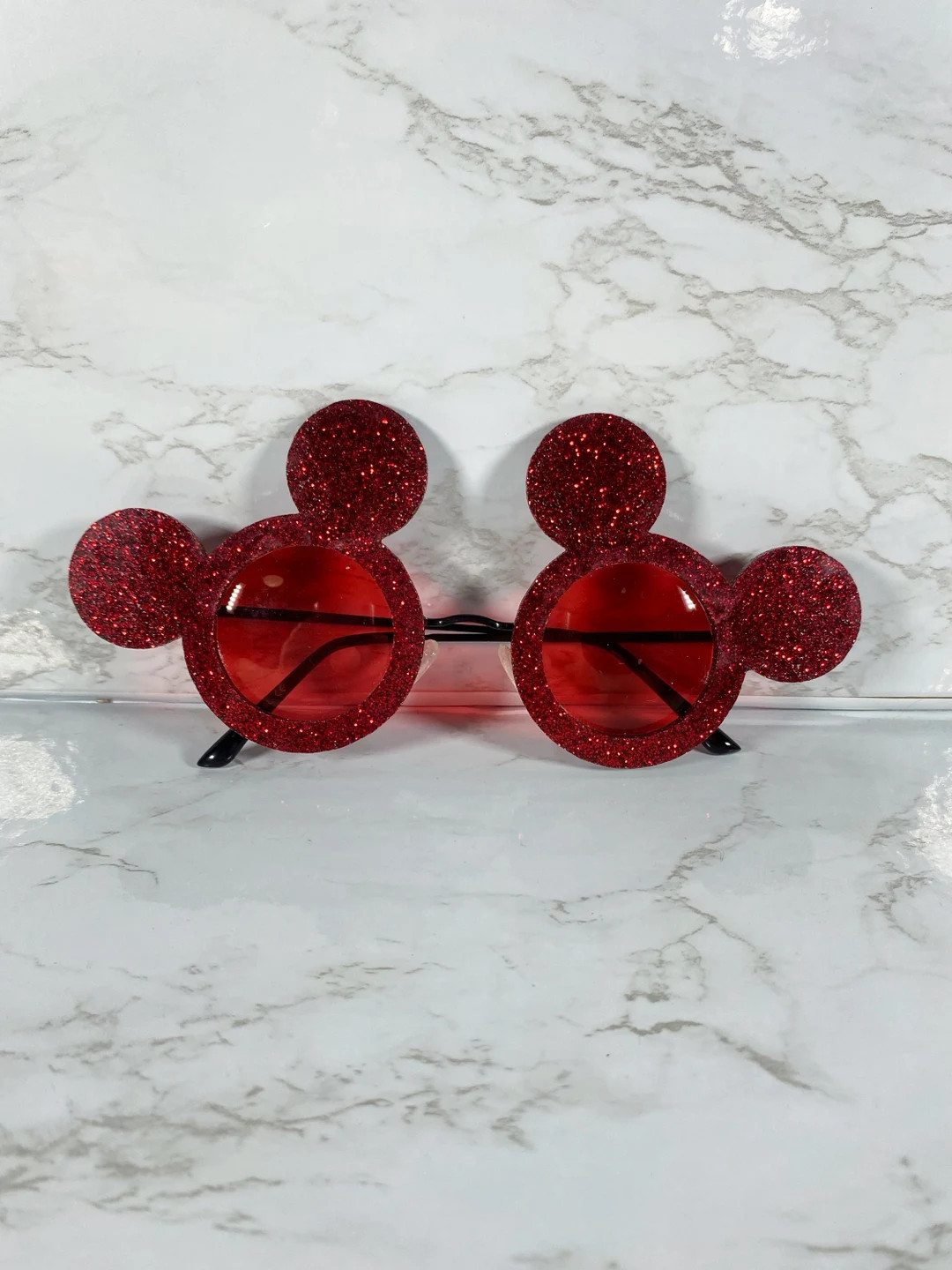 Red Glitter Mickey Sunglasses - Polarized Lightweight - COLORED Lenses - Etsy | Etsy (US)