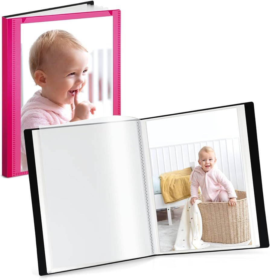 CRANBURY Small Photo Album 4x6 (Pink) - 2-Pack Plastic 4 x 6 Photo Book Album, Each Shows 48 Pict... | Amazon (US)