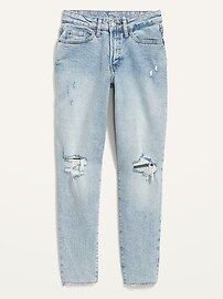 Curvy High-Waisted O.G. Straight Ripped Cut-Off Jeans for Women | Old Navy (US)