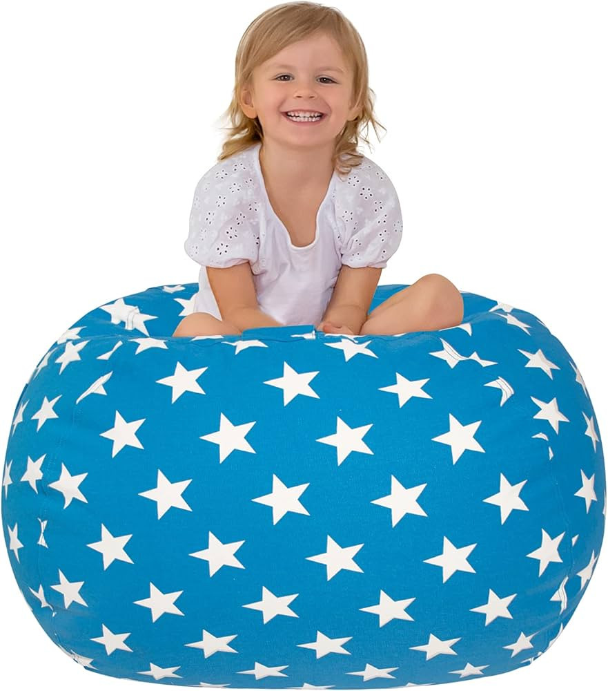 Aubliss Stuffed Animal Bean Bag Storage Chair (Blue Star, Medium (32'')) | Amazon (US)