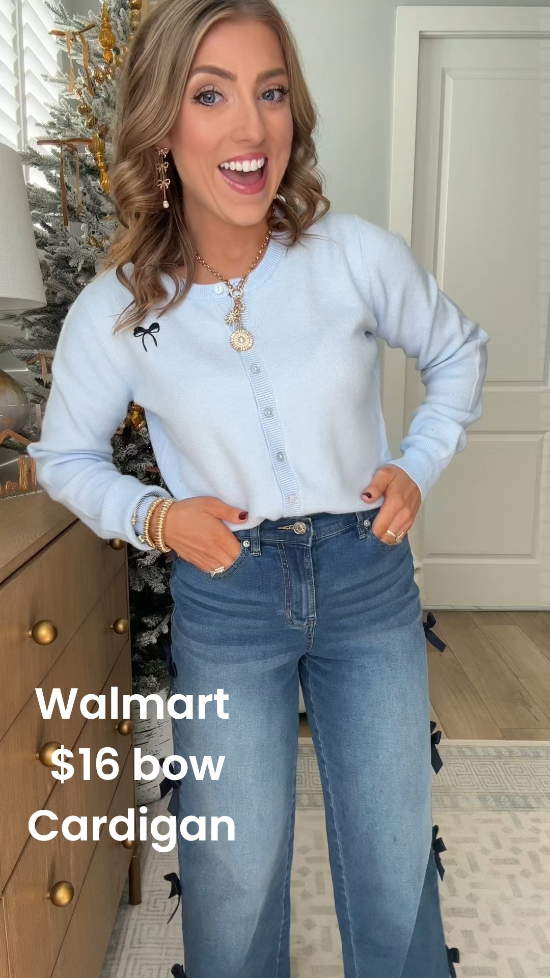 Bow details make everything better 🎀
This head-to-toe Walmart outfit is SO cute and SO affordable.

✨ Bow jeans – only $20
✨ Embroidered bow cardigan – just $16
✨ Soft, lightweight knit that layers perfectly
✨ Easy everyday outfit for errands, school drop-off, or casual days

I love how this look feels trendy, feminine, and comfortable without breaking the bank. Walmart fashion is seriously showing up lately 👏🏼

Linked in LTK to shop this entire outfit 💙

#WalmartFashion #WalmartFinds #AffordableStyle #BowDetails #BudgetFashion #EverydayOutfit #WalmartOutfit #CasualStyle #MomStyle #Under20Finds #WalmartNewArrivals