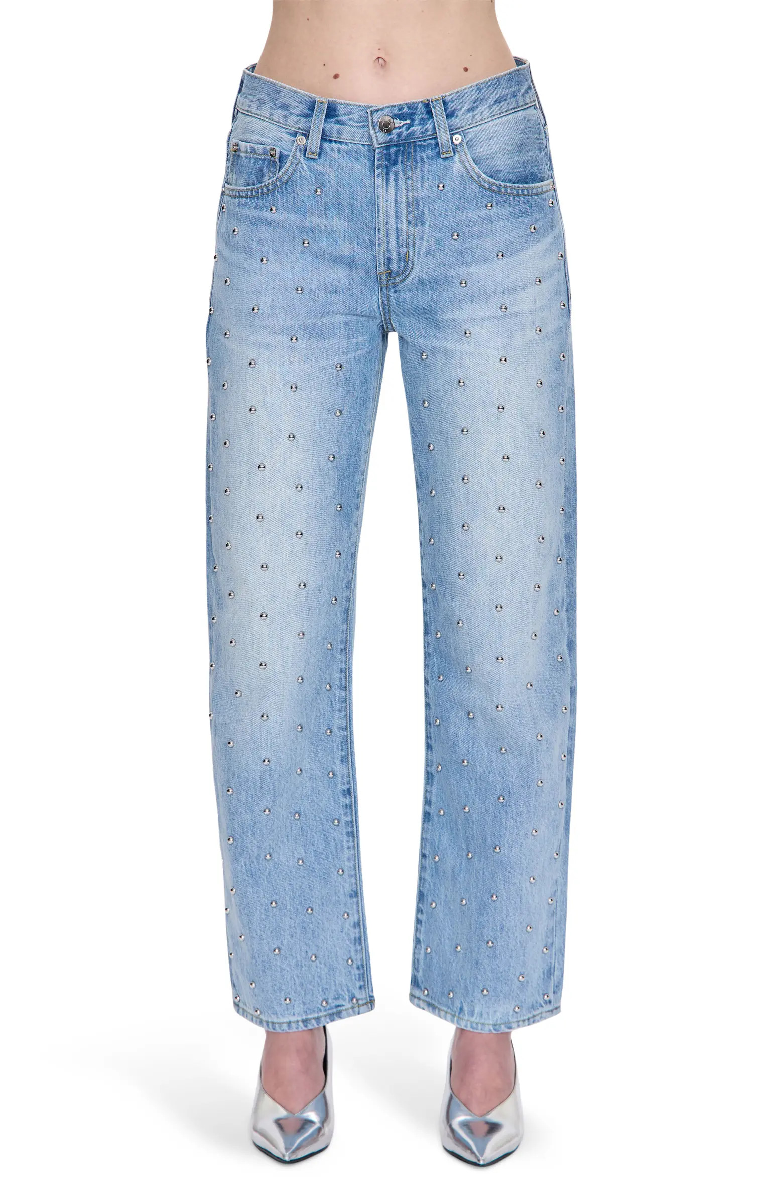 Lexi Distressed Crop Barrel Jeans | Nordstrom