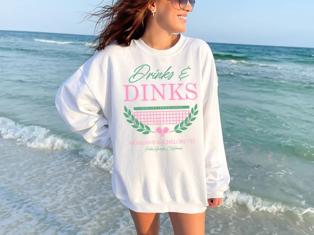 Pickleball Bachelorette Crewneck Sweatshirt Country Club Bachelorette Shirt Last Swing Before the... | Etsy (US)