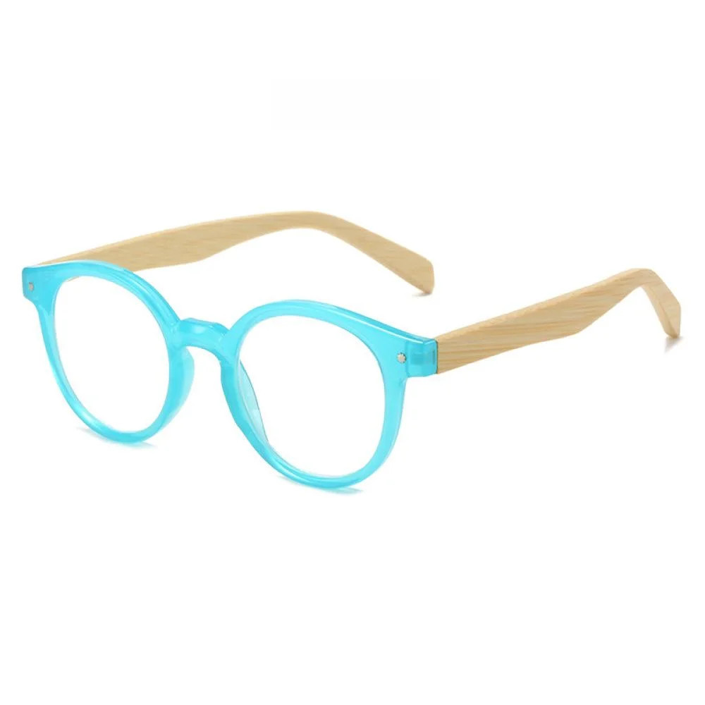 Bamboo Temple Reading Glasses Retro Round Blue Reading Glasses for Men and Women Classic Readers ... | Walmart (US)