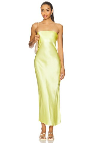 x REVOLVE Angel Strapless Midi Dress in Yellow | Revolve Clothing (Global)
