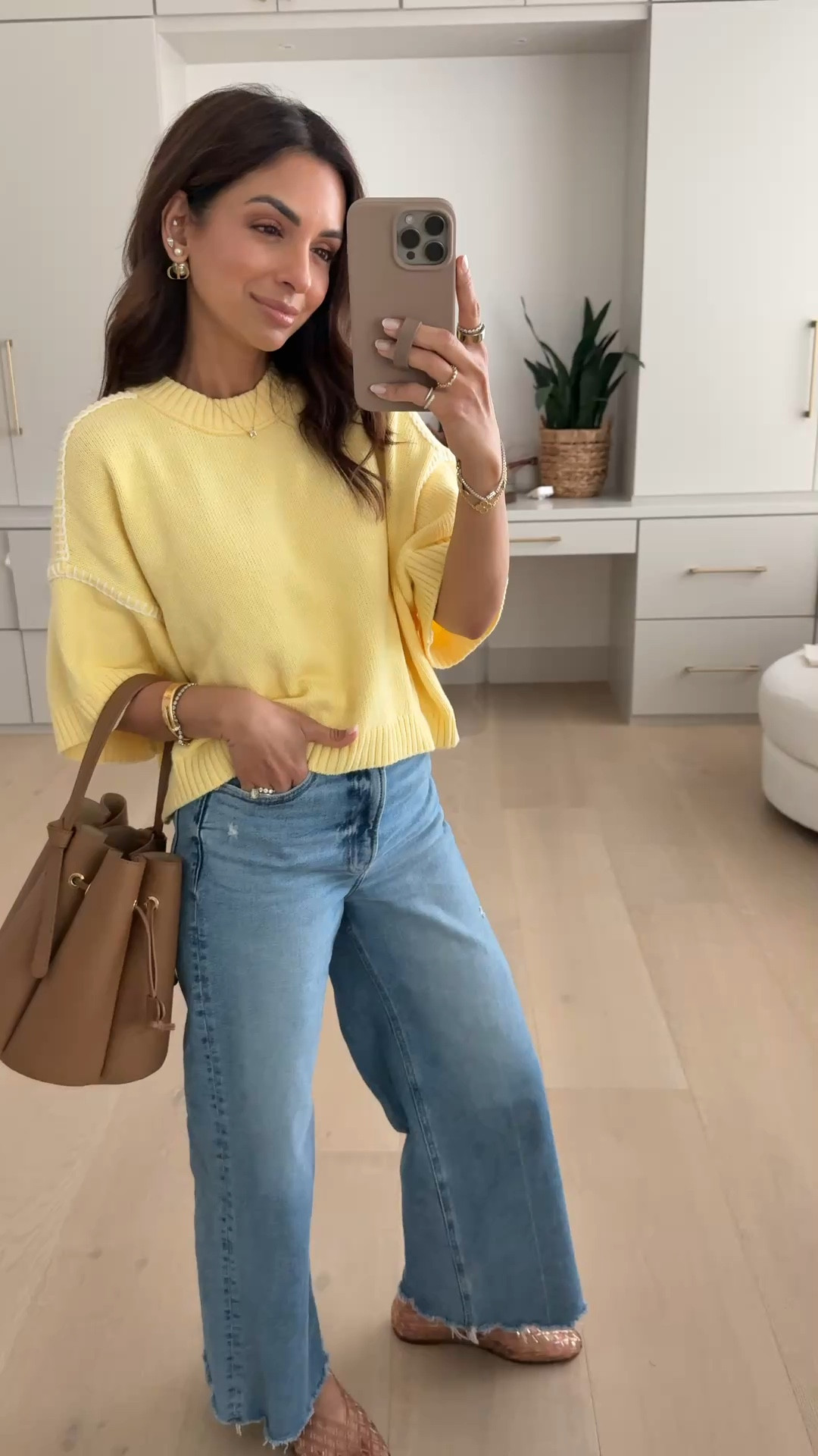 Wearing an xs petite in sweater and size 24 in denim- code NASREEN20 will be valid ONLY through 3/9! 

#LTKPetite #LTKSaleAlert