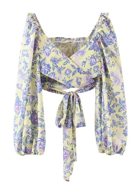 'Angela' Floral Wrap Tied Top | Goodnight Macaroon