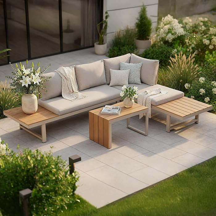 Gartenm\u00f6bel-Set IBIZA MODULAR LOUNGE - 250cm - greige - Aluminium | Amazon (DE)