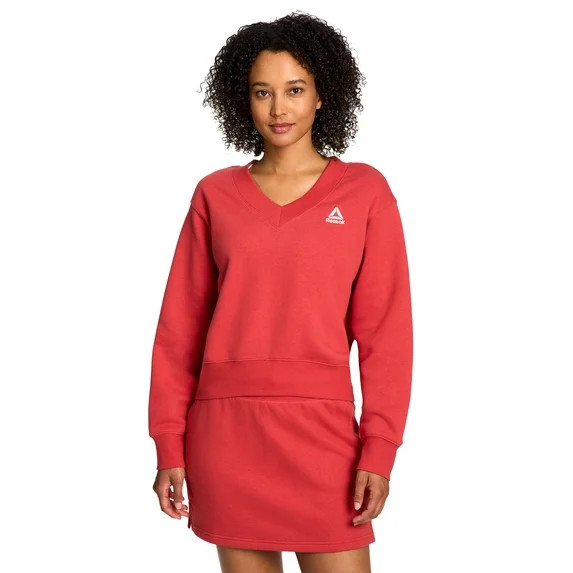 Reebok Women's Squad V-Neck Sweatshirt, Sizes XS-XXXL | Walmart (US)