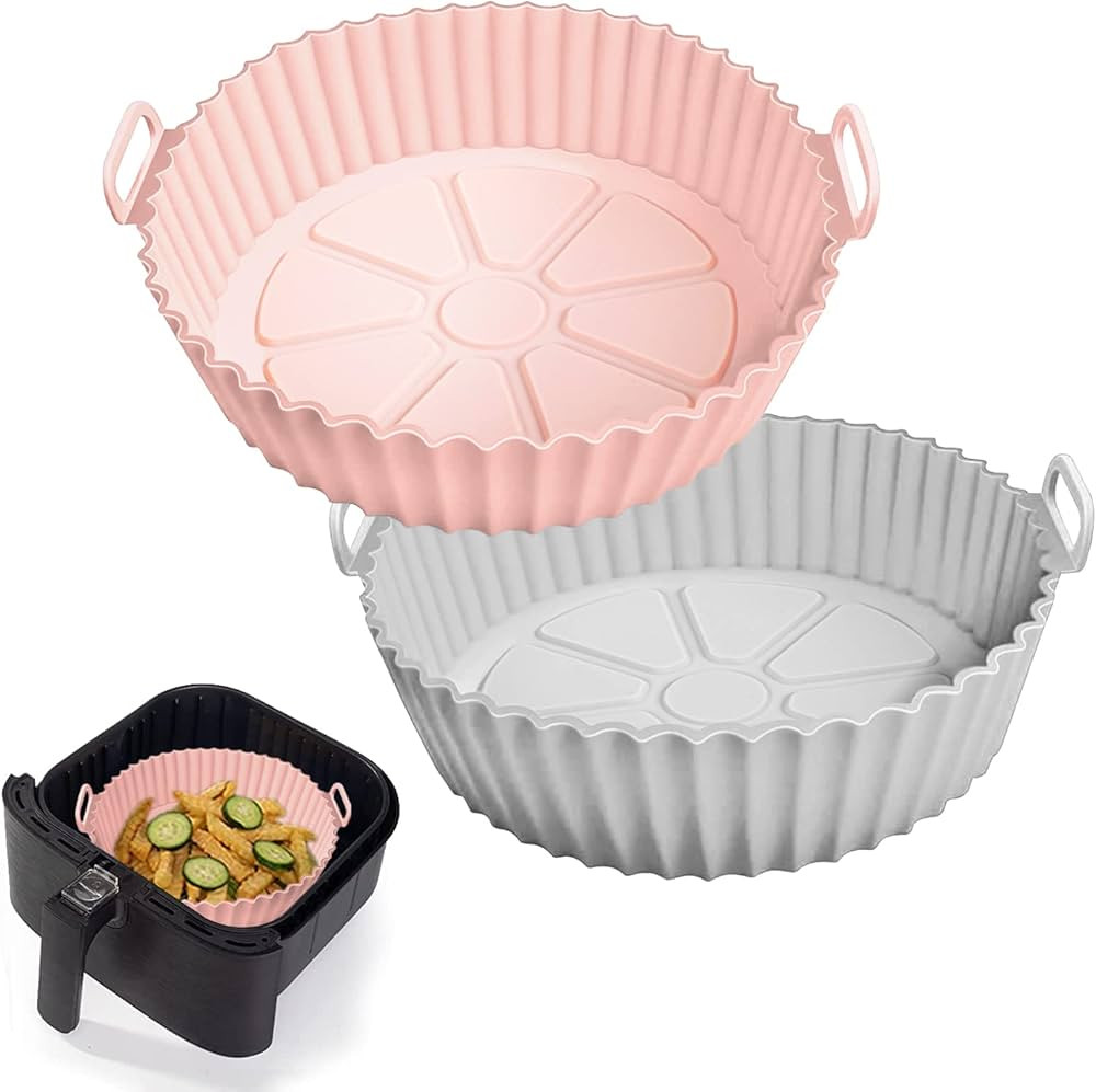 2 Pack Air Fryer Silicone Liners Pot for 3 to 5 QT, Air Fryer Silicone Basket Bowl, Replacement o... | Amazon (US)
