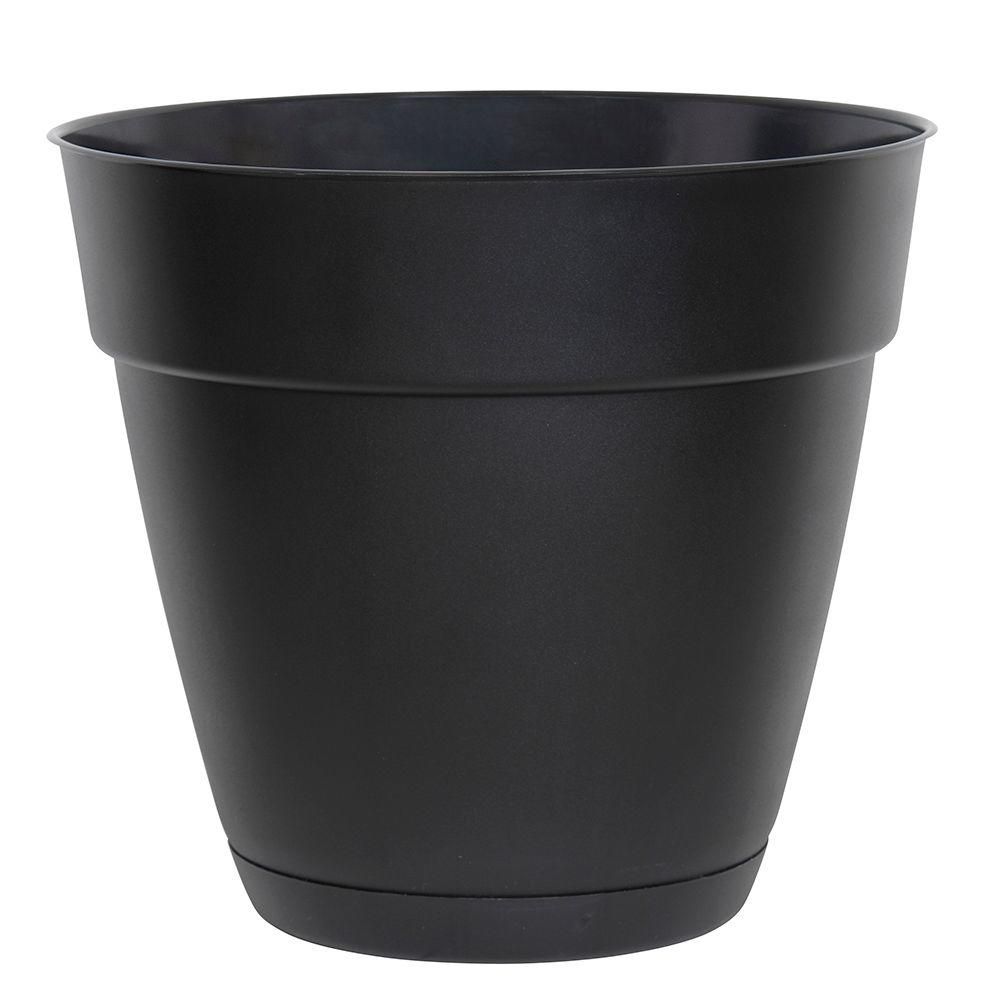 Newbury 20 in. x 20 in. Black Poly Planter | The Home Depot