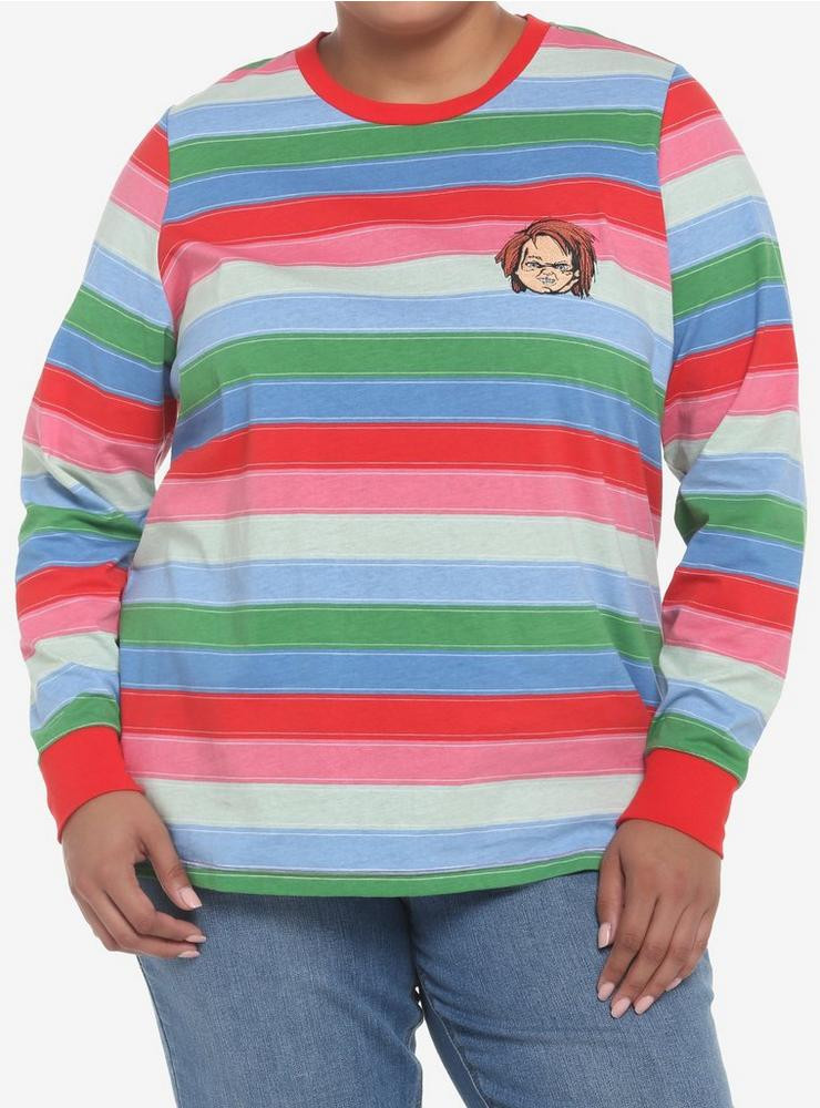 Chucky Stripe Cosplay Girls Long-Sleeve T-Shirt Plus Size | Hot Topic