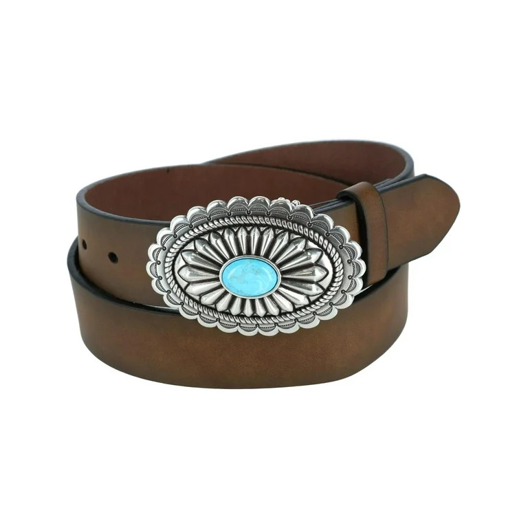 Ariat  Western Belt with Turquoise Buckle (Women's) - Walmart.com | Walmart (US)