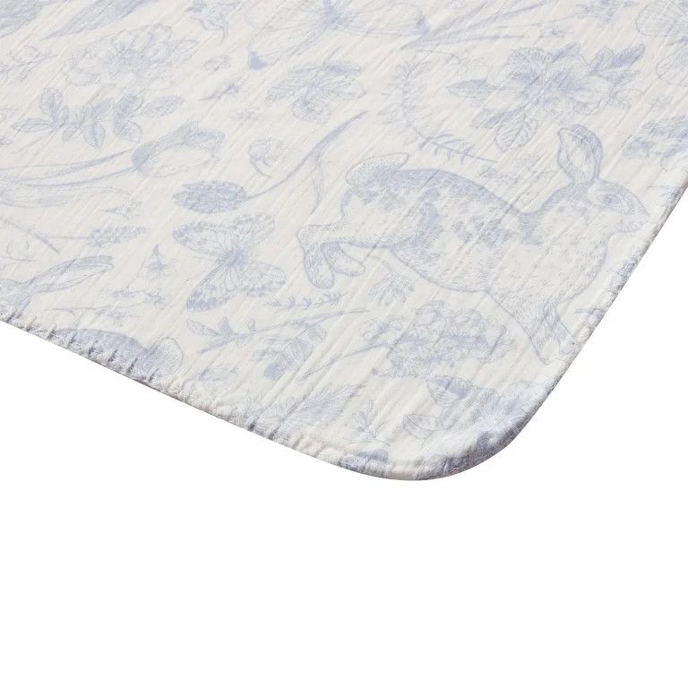 Blue Toile Bunny Polyester Muslin Easter Throw, 50" x 60", by My Texas House | Walmart (US)