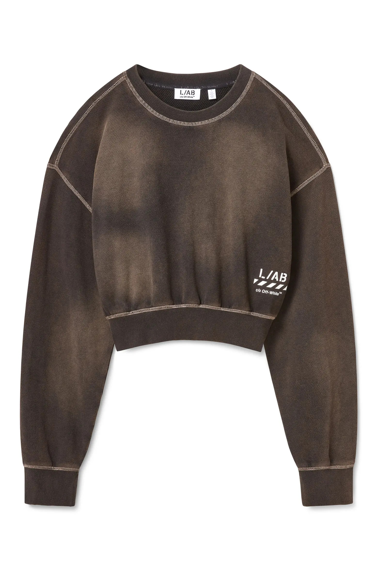 L/AB C/O OFF-WHITE Cropped Crewneck Sweatshirt (Women) | Nordstrom | Nordstrom
