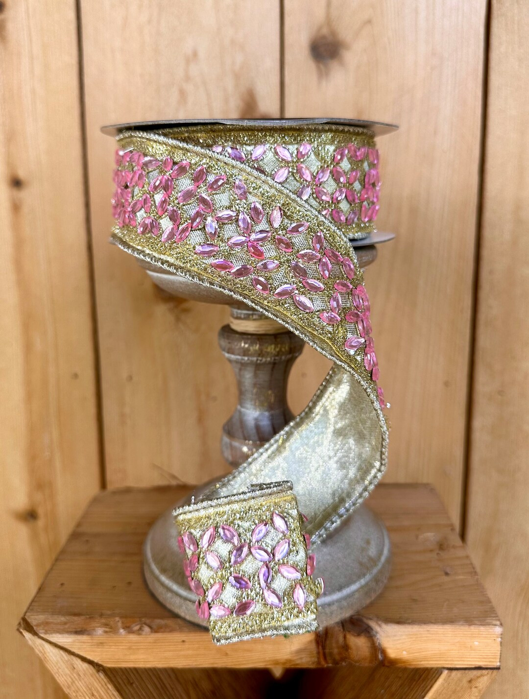 Wired Ribbon, Jewel Ribbon, Ribbon for Wreaths, Wreath Supplies, Designer Ribbon, Luxury Ribbon, ... | Etsy (US)