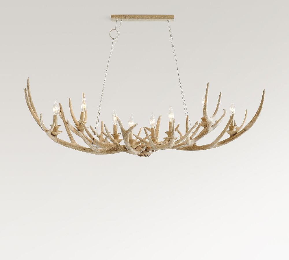 Faux Antler Linear Chandelier (53") | Pottery Barn CA