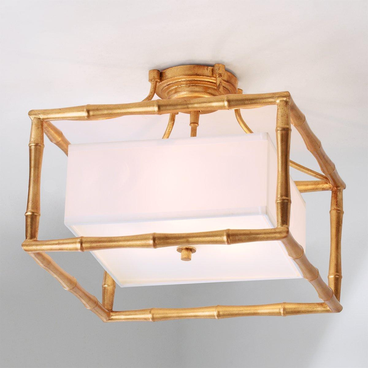 Bamboo Square Semi-Flush Ceiling Light | Shades of Light