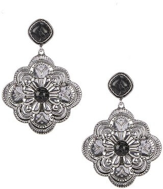 Western Flower Statement Drop Earrings | Dillard's