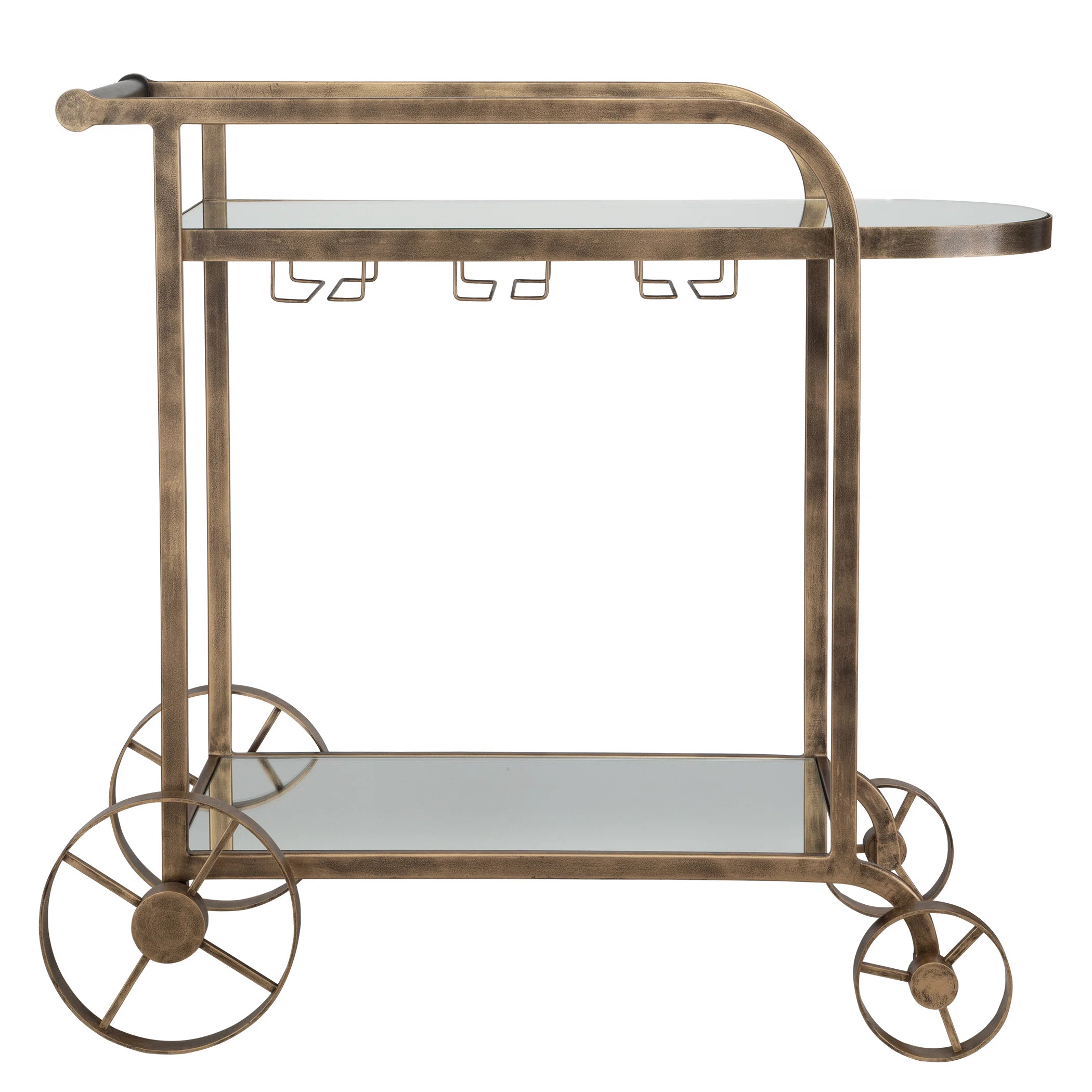Uttermost Carrinho Antique Brass Bar Cart | Perigold | Perigold