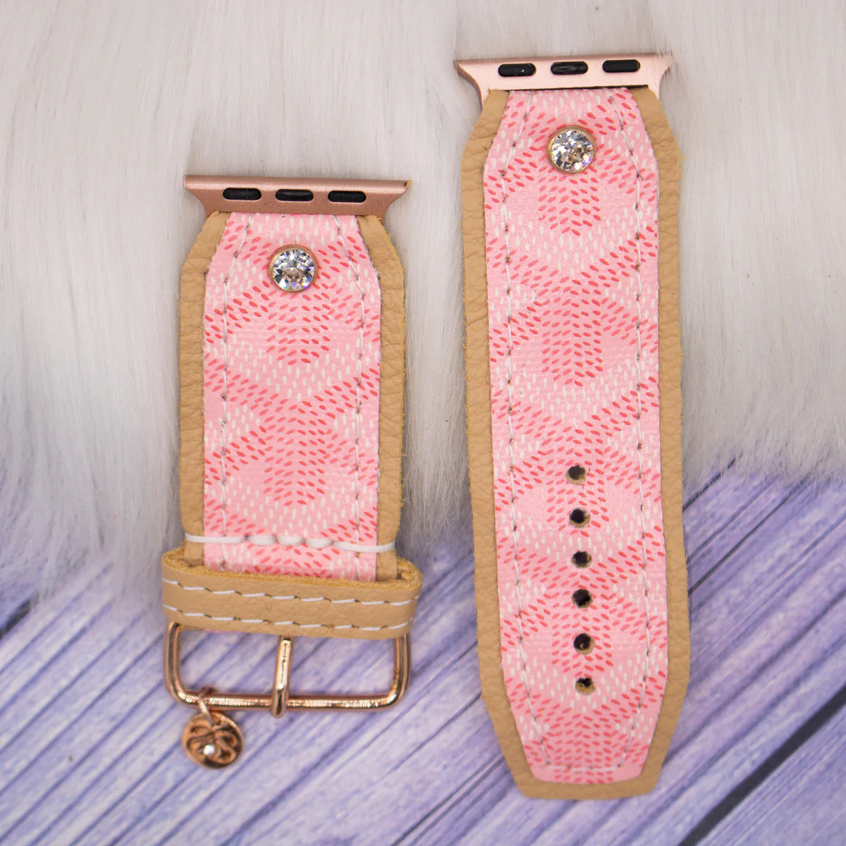 Upcycled Pink Goyard Customizable Watchband | Sparkl