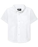 The Children's Place Baby Boys and Toddler Boys Short Sleeve Oxford Button Down Shirt, White, 5T | Amazon (US)