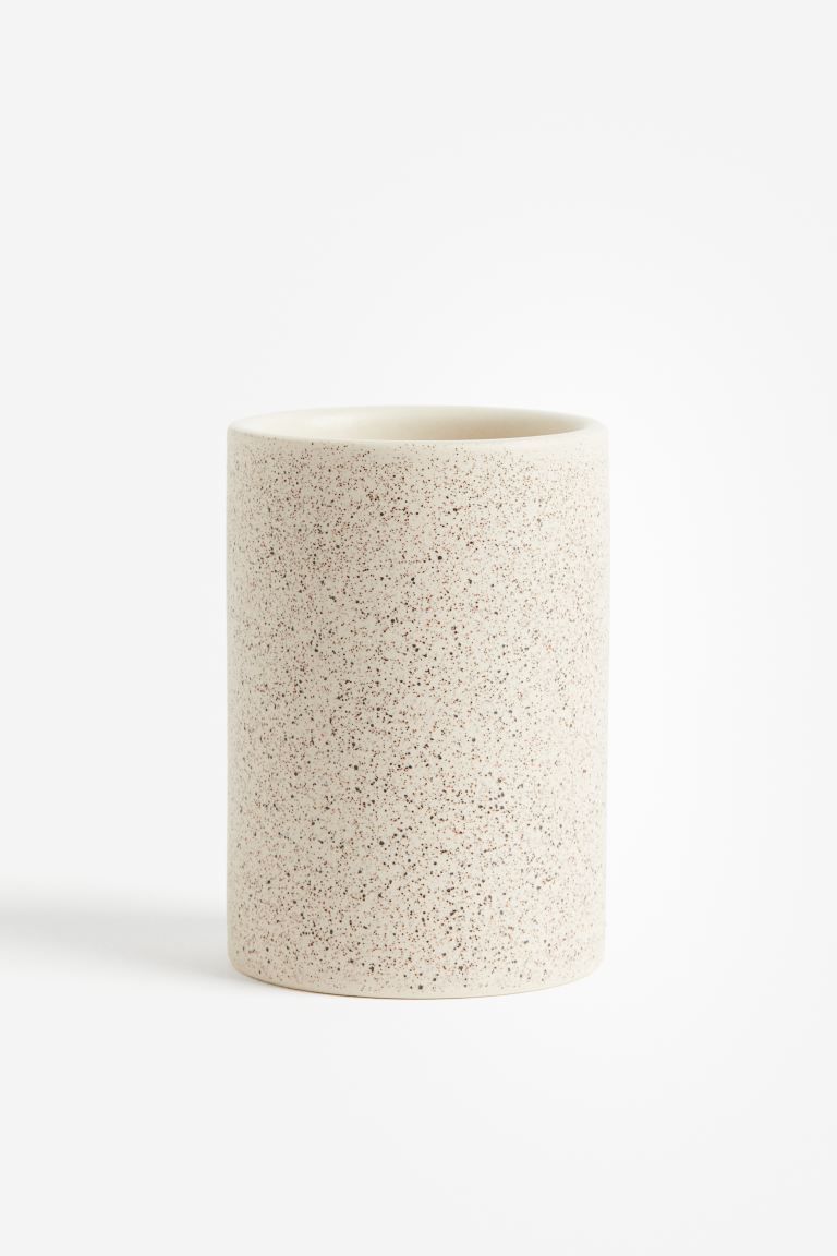 Stoneware Toothbrush Mug - Beige/speckled - Home All | H&M US | H&M (US + CA)