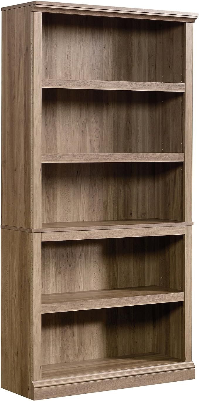 Sauder Miscellaneous Storage 5 Bookcase/Book Shelf, L: 35.28" x W: 13.23" x H: 69.76, Salt Oak | Amazon (US)