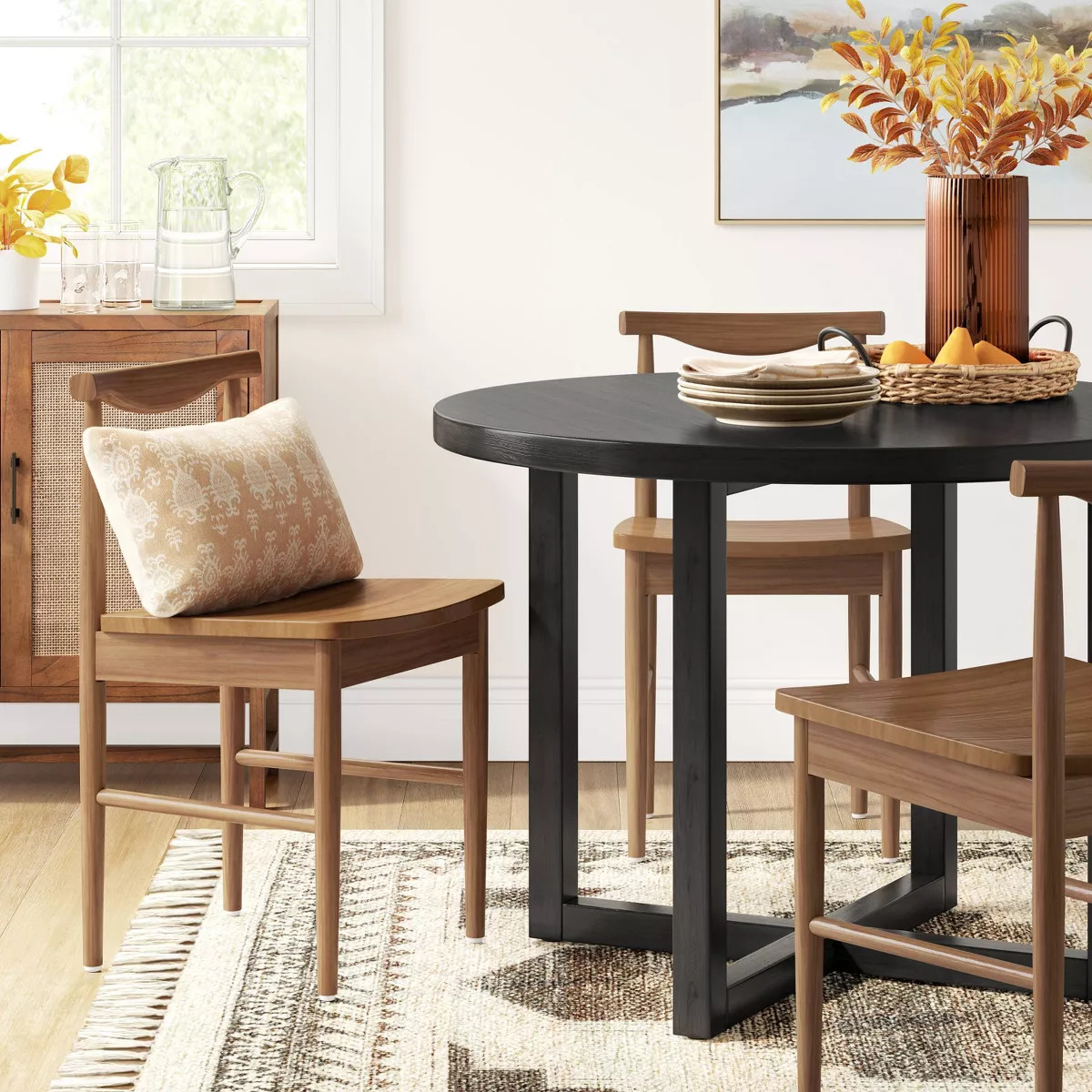 Keener All Wood Round Dining Table Black - Threshold™ | Target