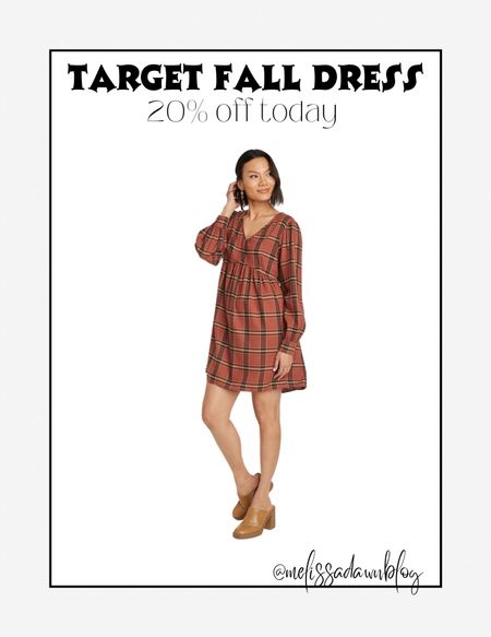 Fall dress from Target - would be so cute paired with a cream cardigan!! Last day for 20% off 

#LTKunder50 #LTKsalealert #LTKstyletip