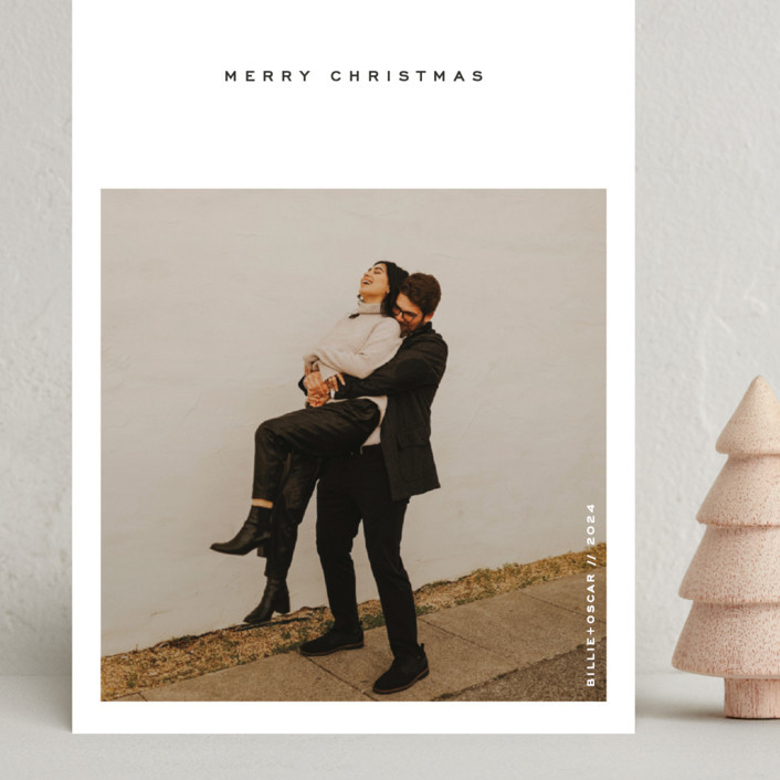 "Haute Holidays" - Customizable Grand Holiday Cards in Black or White by Lottie Aldarwish. | Minted