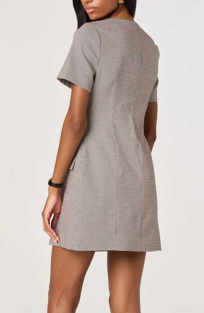 Houndstooth Short Sleeve Button-Up Minidress | Nordstrom